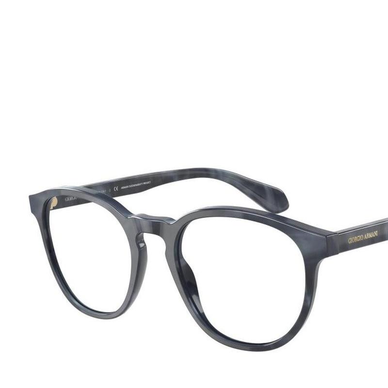 Armani GIORGIO George Logo Temple Acetate Round Optical Frame Women's Black