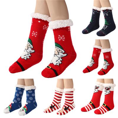 Christmas Print Fall And Winter Floor Lambswool Blanket Cold Sleep Warm Socks