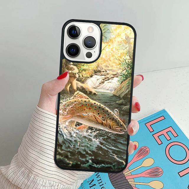 Trout Fishing phone Case Cover For iPhone 17 Air 16 15 14 Plus Apple 11 12 13 Pro Max coque