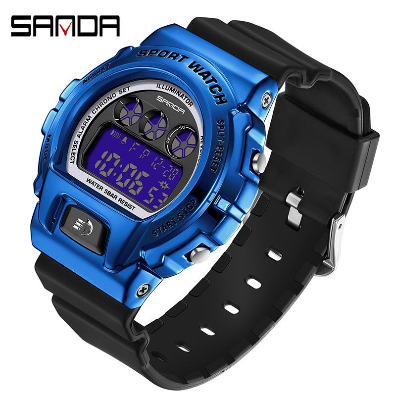 Sanda Men s Multi-function Waterproof Sports Wristwatch with Raise Hand Light