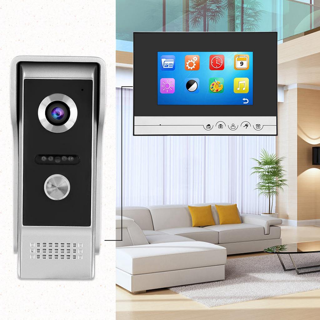 7in TFT Video Intercom Doorphone System Intelligent Access Door Camera 110‑240V