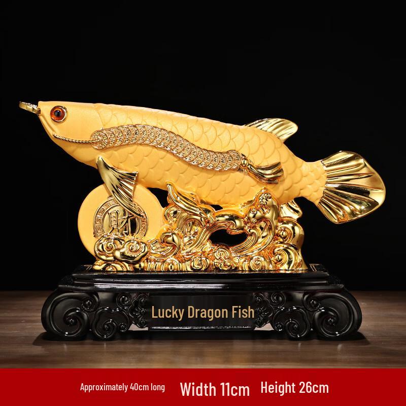 Golden Arowana Wealth & Fortune Resin Ornament
