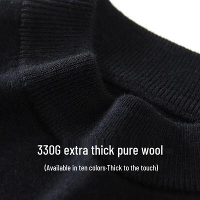 Antonio Men's 100% Merino Wool Round Neck Long Sleeve Sweater