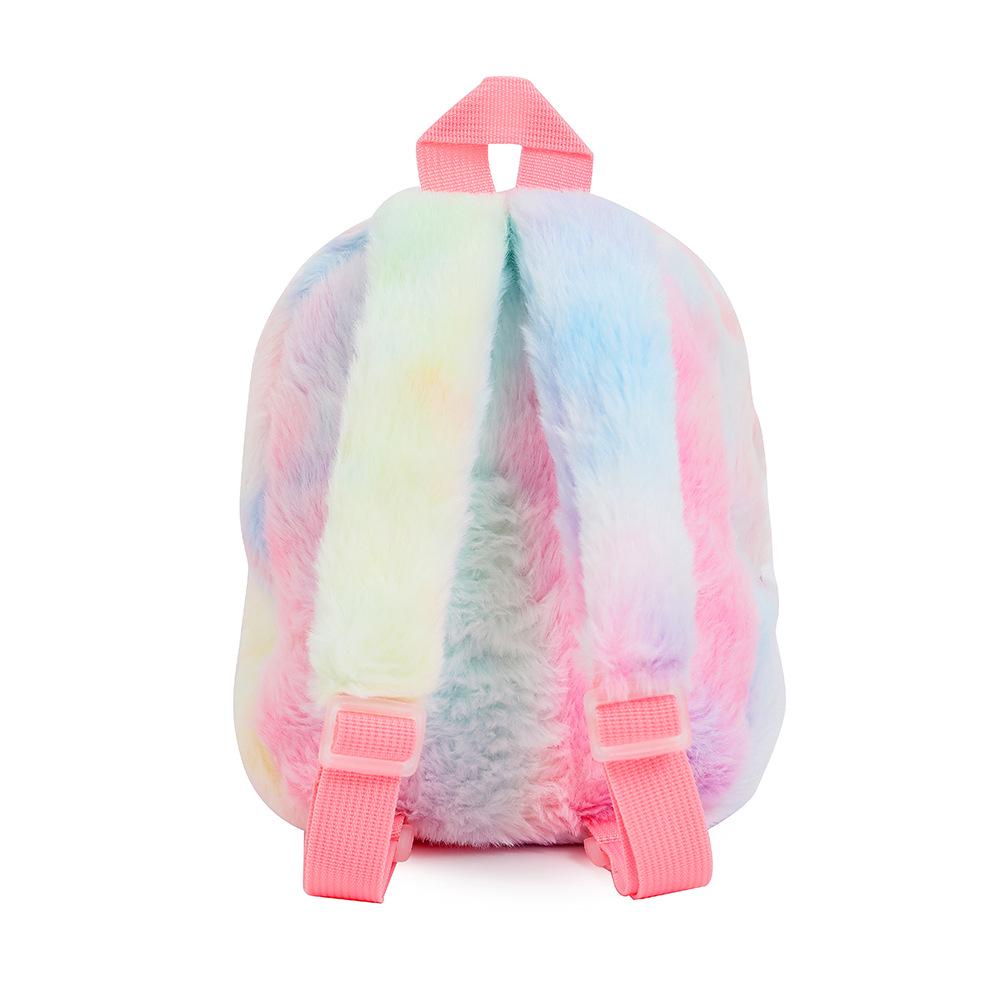 Cartoon Unicorn Plush Backpack with Big Eyes for Little Girls