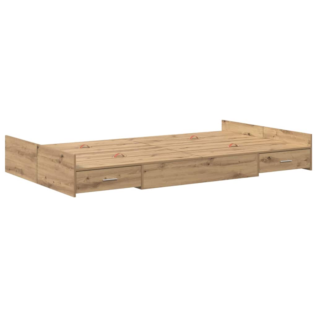 Storage Bed Frame Artisan Oak 120 x 190 cm