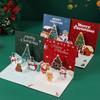 Festive Card 3D Xmas Greeting Cards Blessing Message Pop-up Christmas Postcard Folding Paper Christmas Card New Year Greeting
