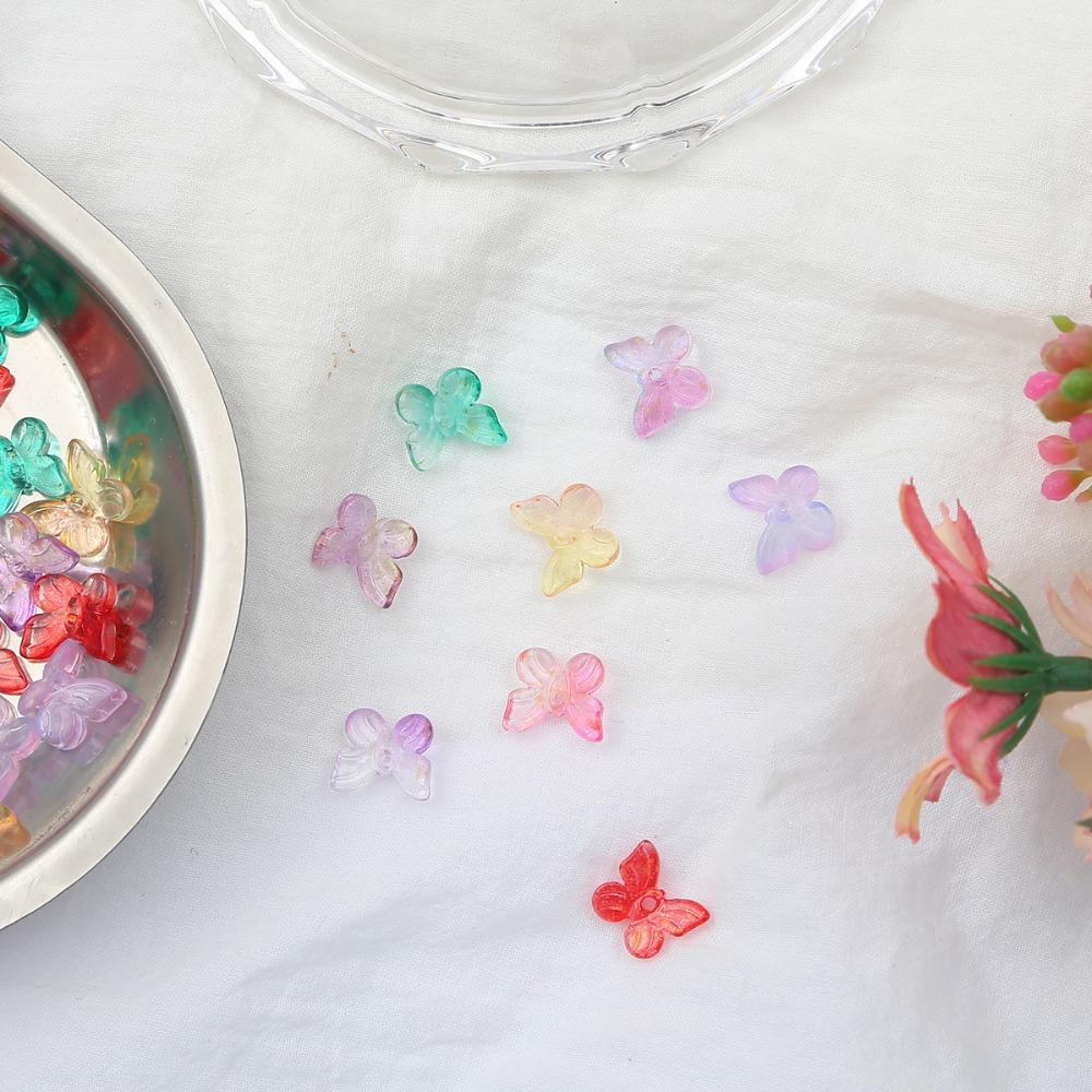 2000Pcs Butterfly Shape Beads Gradual Color Glass Beads For Jewelry Making