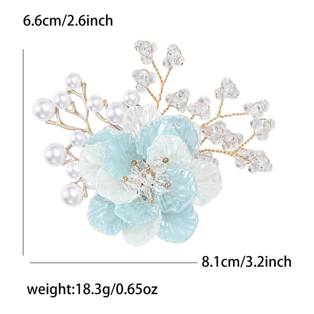 Simulation Pearl Enamel Flower Brooch for Women Unisex Plant Pins Party Accessories Gifts Friends Decoration