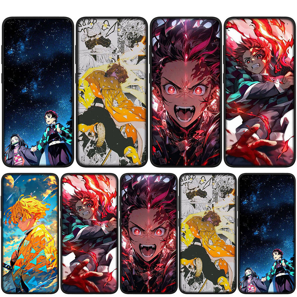 for Motorola Moto Edge 70 60 50 G54 G86 Samsung Galaxy S25 iPhone 17 16 15 Redmi Note 14 13 Pro Max Phone Case Demon Slayer Tanjirou Agatsuma Zenitsu