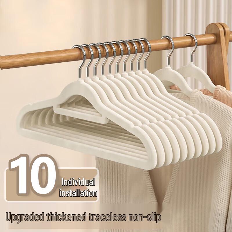 Vilscijon Thickened Flocked Non-Slip Hangers