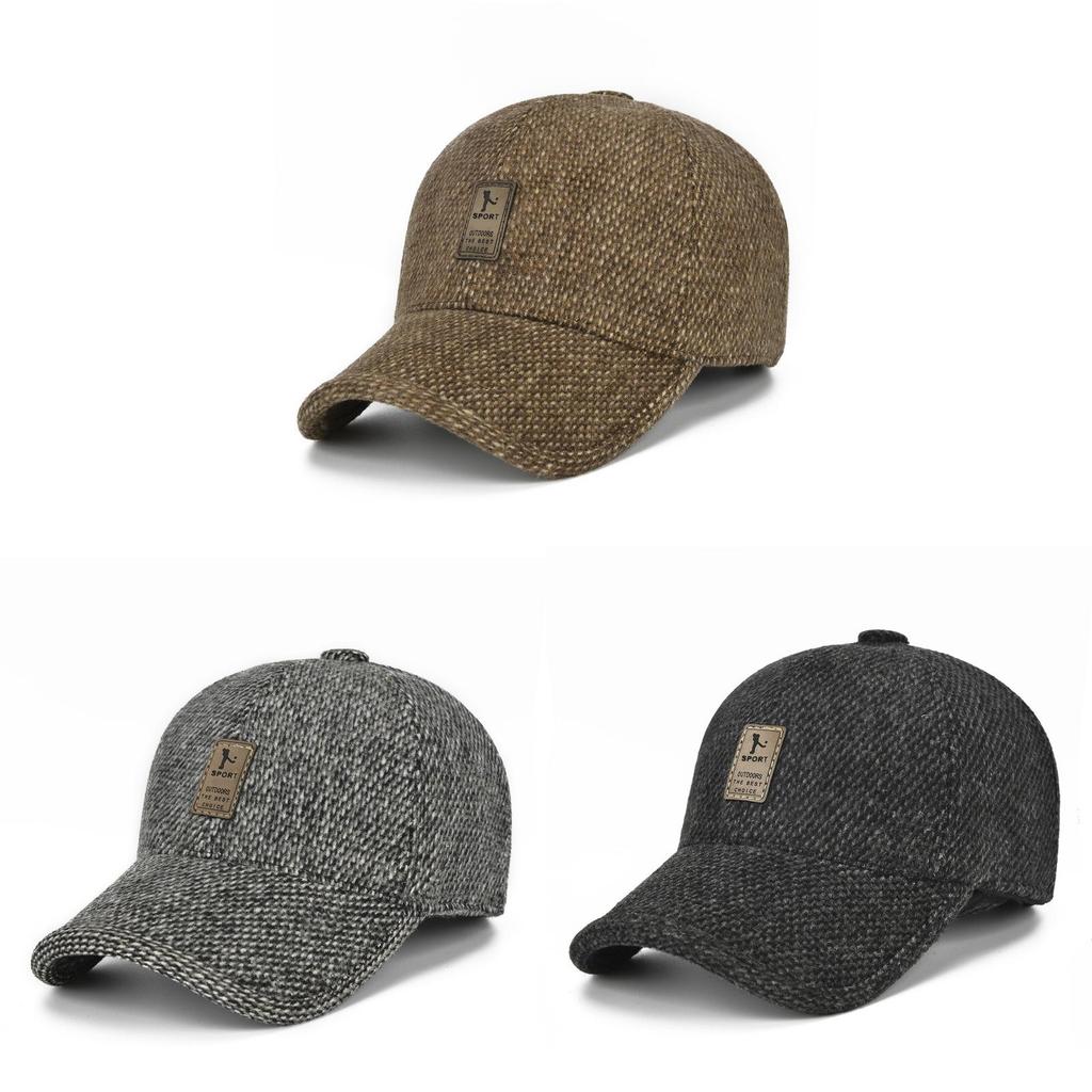 Winter Mens Knitted Baseball Cap With Ear Protection For Outdoor Sports And Casual Wear