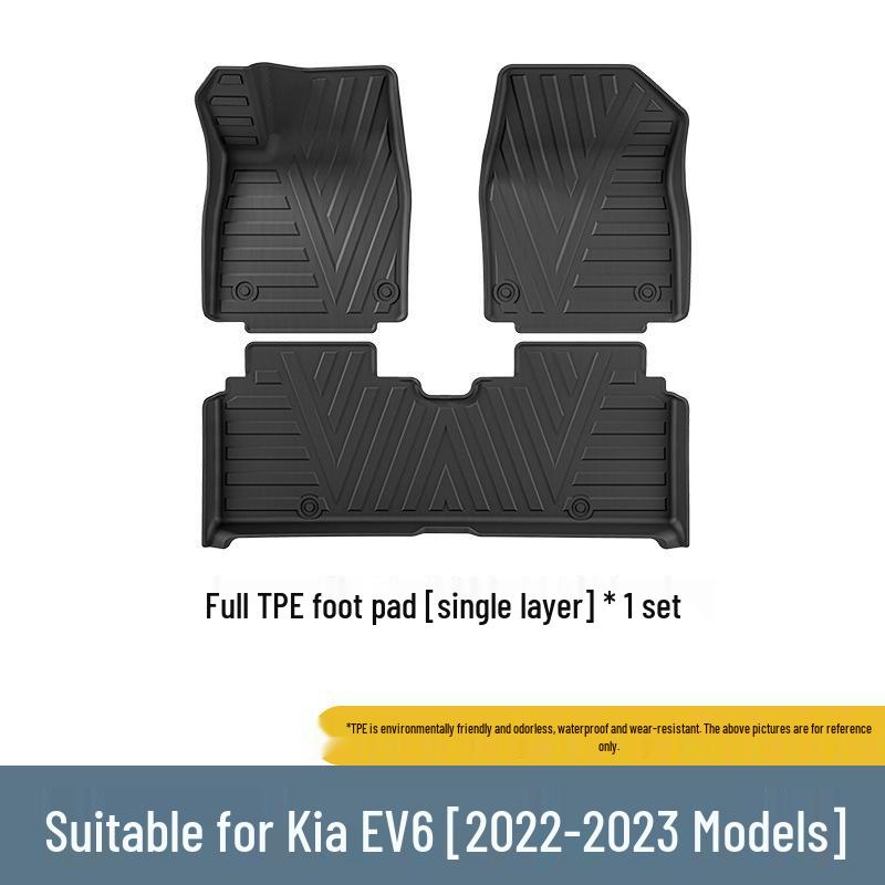 Kia EV6 Floor Mats Set (2022-2023) - Full Coverage TPE Mats & Trunk Protector