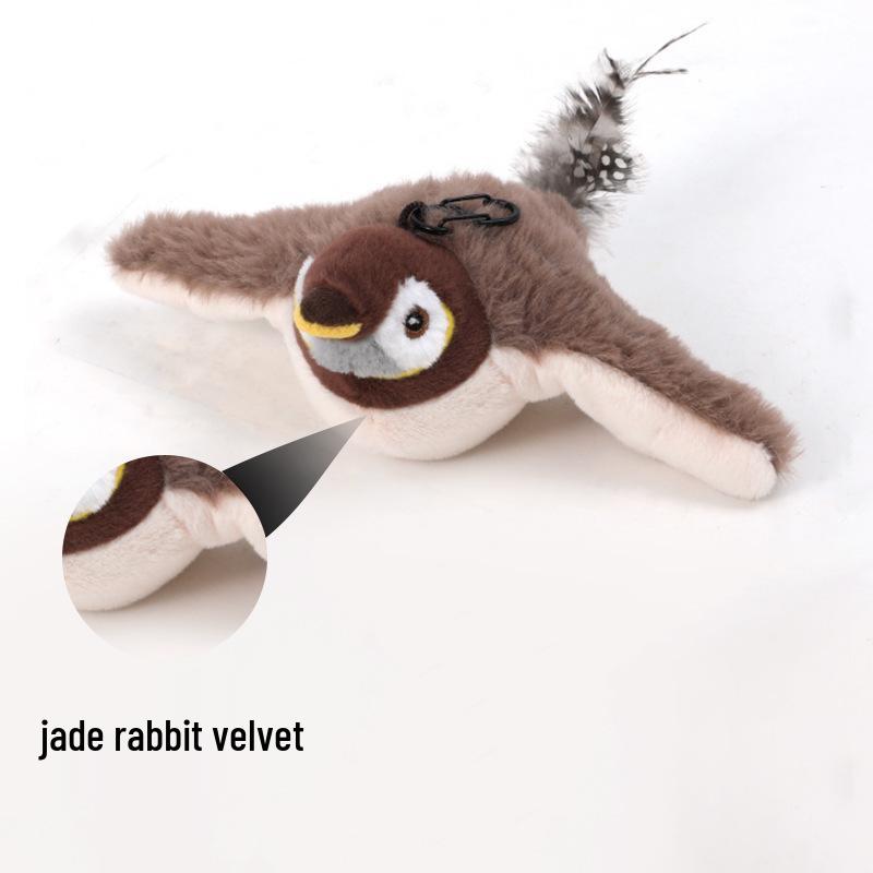 Bite-Resistant Electric Plush Sparrow Toy for Cats and Dogs