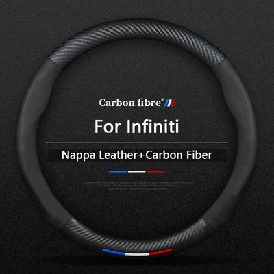 Housse de volant en cuir fibre de carbone pour voiture pour Infiniti Q50 FX QX30 Q30 Q60 Q70 QX50 QX60 QX55 QX70 Accessoires d'intérieur automobile