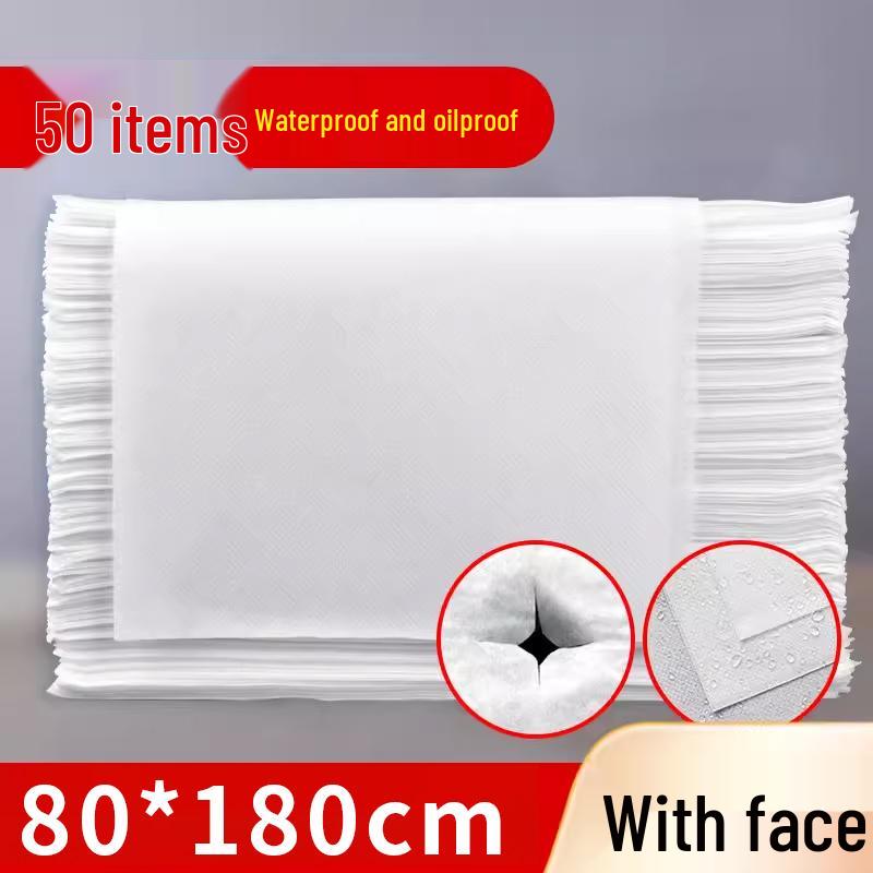 Breathable Disposable Massage Bed Sheets: Waterproof, Oil-Proof, Thickened, Non-Woven with Face Hole