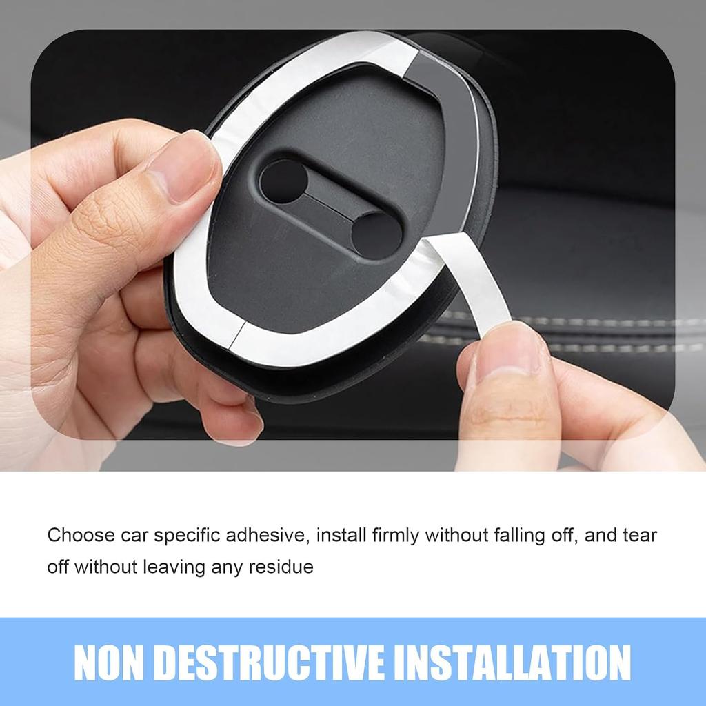 MLY 2 PCS Car Door Latch Lock Cover, Silicone Car Door Latch Covers, Self-Adhesive Anti-Rust Noise Protector Dampers, Doors Look Latch Guard Interior