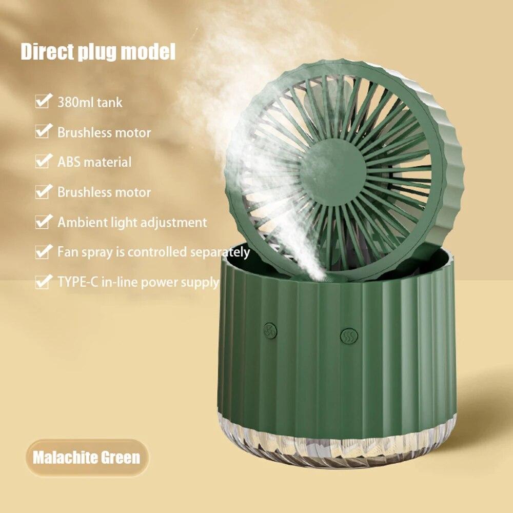 

Humidifier fan Portable Air Conditioner Fan Mini Personal Evaporative Air Cooler with 3 SpeedsLED Light,Timing Functio 3IN1