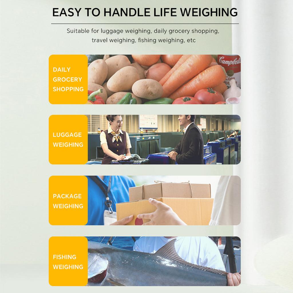 Portable Digital Weight Scale 60kg Electronic Luggage Hanging Scale Battery/USB Charging LCD Fishing Weighing Balance