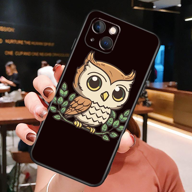 Cartoon Owl Phone Case For iPhone 16 Pro Max 15 14 12 11 13 Pro Max Plus 12 13 Mini XR 16e Funda Silione Cover