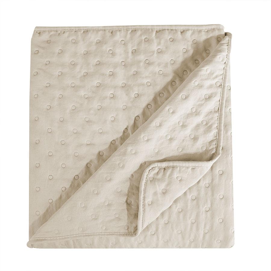 NULES Decorative Bedspread - Subtle Beige with Embossed Pattern - 220x240cm