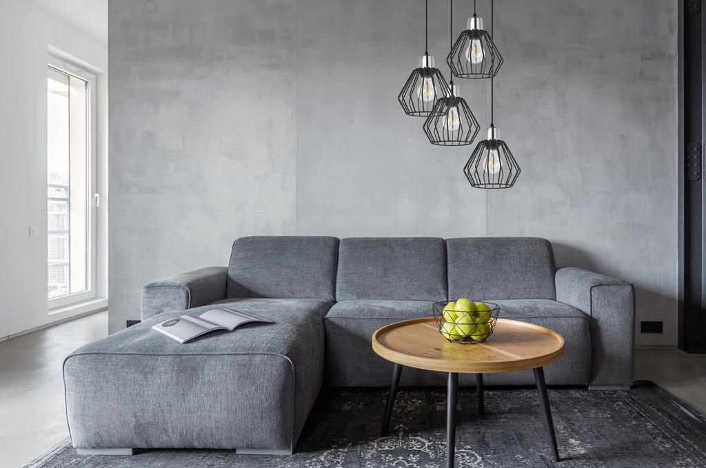 Hanging Lamp, Ceiling Chandelier, Wire Shade, Led