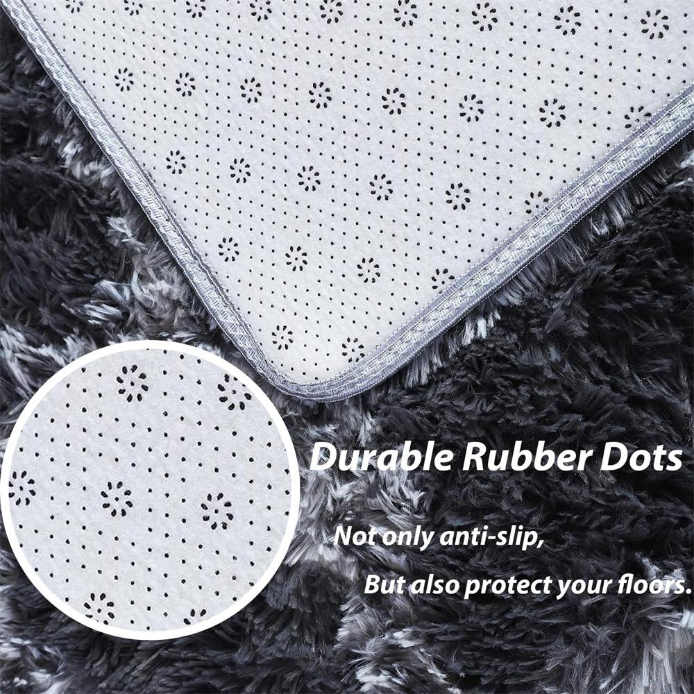 Area Rug, 5x8 Shag Area Rug For Living Room Bedroom, Fluffy Rug Plush Rug, Soft Home Floor Carpet, Gray