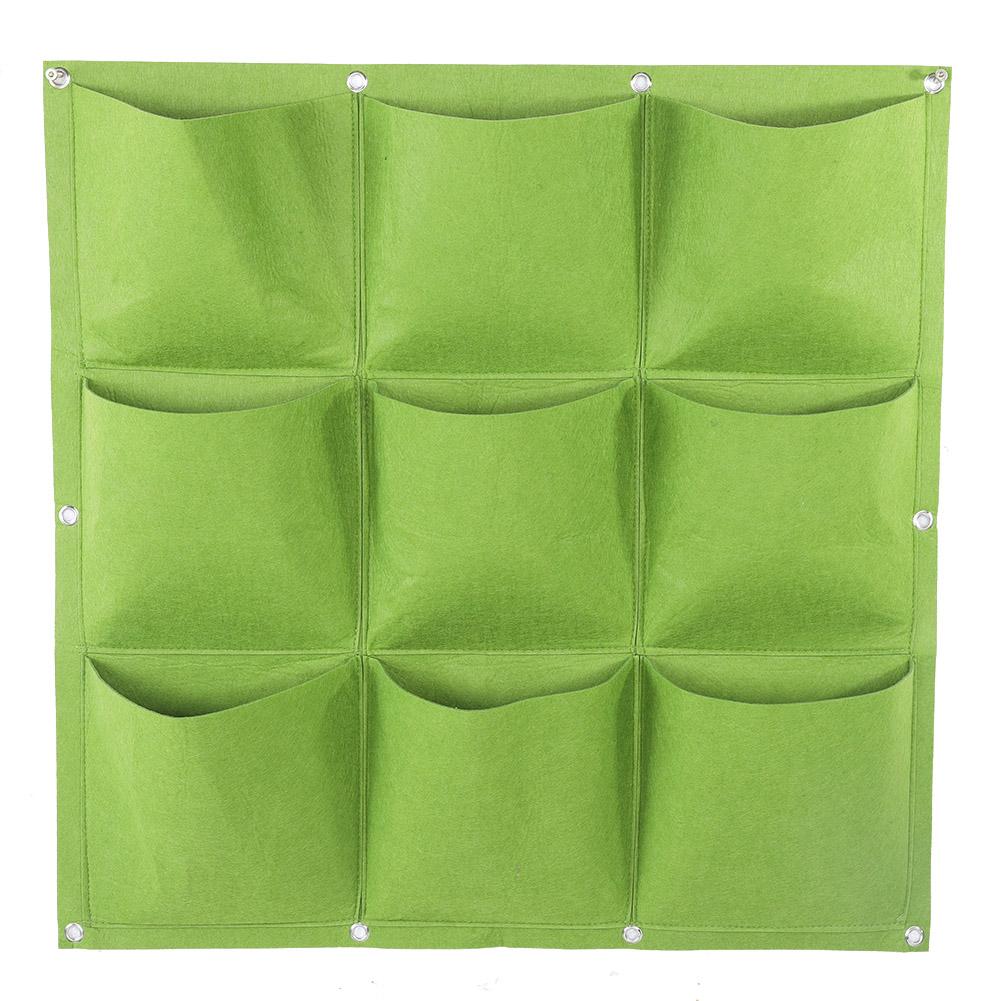 

9 kets Degradable Vertical Hanging Wall Garden Plant Grow Bag Planter Container (Black)