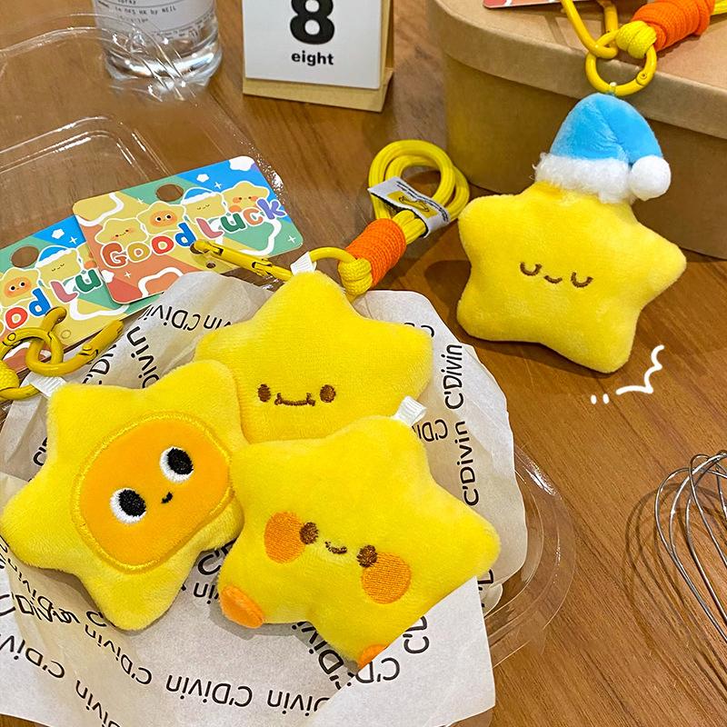 Cute Star Doll Pendant Plush Doll Pendant Keychain Accessories Student Backpack Pendant