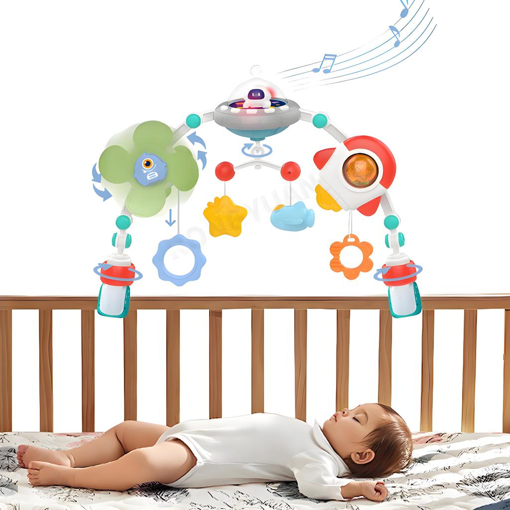 Baby Stroller Arch Toys Crib Mobile Music Rotating Bouncers Toys Fine Motor Skills Sensory Development Arch Baby Car Seat Toys