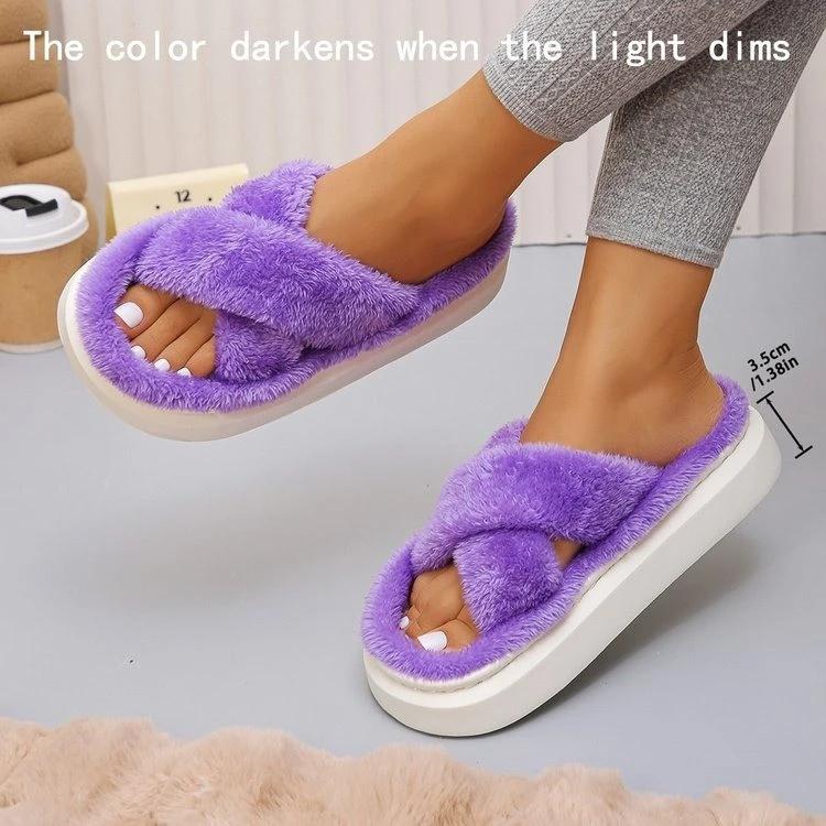 2024 Shoes for Women Open Toe Women's Slippers Home Warm Slippers Women Round Toe Flat with Plus Size Shoes Female Zapatos Mujer