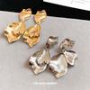Silver Needle Pleated Petal Earrings Light Luxury High-end Earrings Earrings Retro Design Niche Earrings