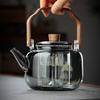 Borosilicate Glass Boiling Teapot with Walnut Handle