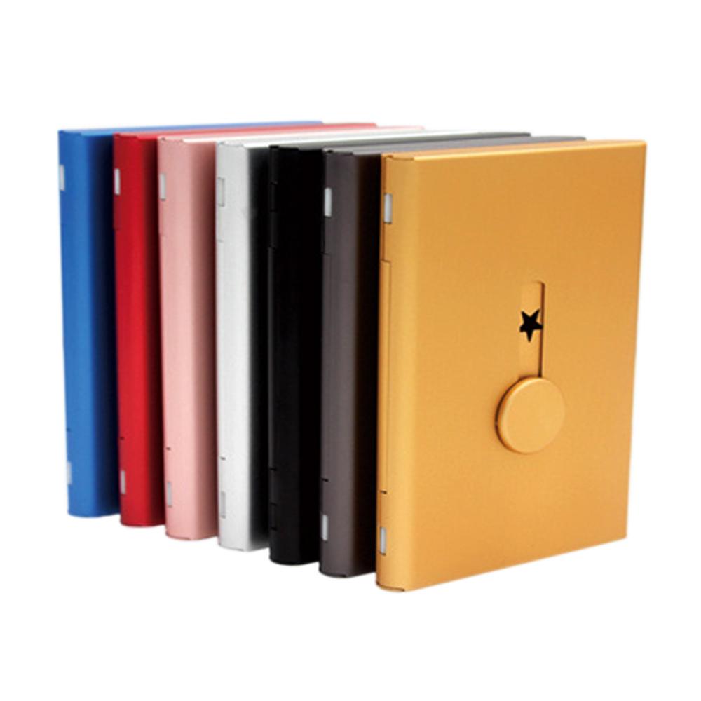 

Push Scrub Aluminum Light ID Card Case Thumb Slide Out Business Name Card Holder Card Case Pocket розовый