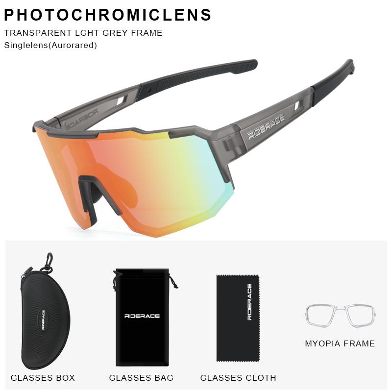RIDERACE Cycling Sunglasses Photochromic For Men Women Sun Glasses MTB Mountain Bike Eyewear Sports Road Bicycle Goggles UV400