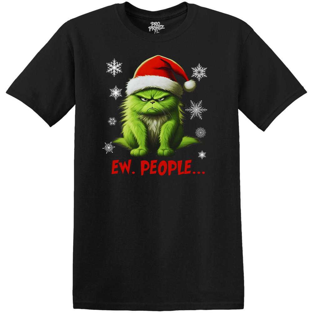 Christmas T-Shirt Grinch Cat Ew People XL