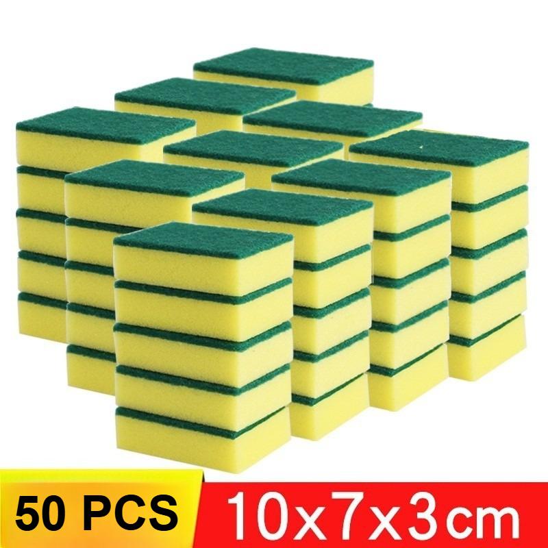 1-60PCS Kitchen Sponges Dual-Sided Scrub Pads Super Absorbent Dish Towel Scratch Resistant Scrubbing Sponge Highly Absorbent