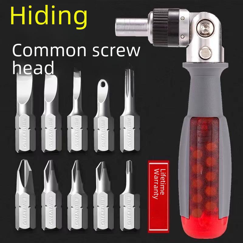 10-in-1 Multi-Angle Ratchet Screwdriver Set with Cross, Flat, and Specialty Heads