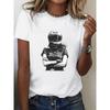 Women's T-Shirt Motorcycle Rider Graphic Print Women T-Shirt Casual Round Neck Short Sleeve Summer Top Comfort Clothing