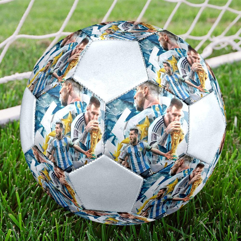 1PZ Pallone da Calcio Messi Athletic Power taglia 5 Pallone da Calcetto PrahaColorato Per Tutte le Età Cucito a Macchina PVC Pronto per la Competizione Resistente Alto Rimbalzo