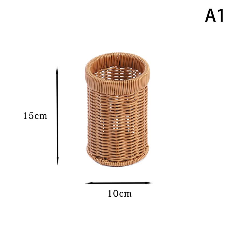 Imitation Rattan Hotel Restaurant Knife And Fork Basket Chopstick Storage Box Seasoning Jar Basket Kitchen Storage Rack
