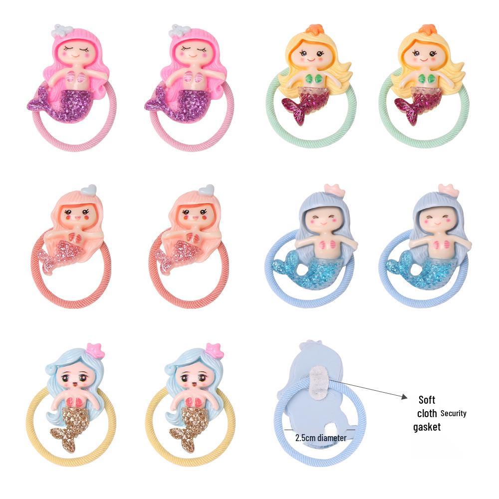 Adorable Cartoon Mermaid Hair Tie - Safe for Little Girls' Hair