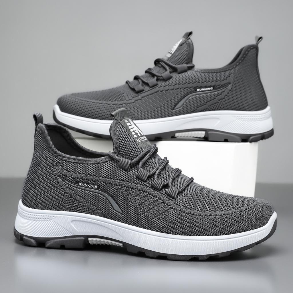 Shoes Men's sports shoes Flying woven running shoes Breathable and non-smelly feet Mesh shoes Soft sole Comfortable men's shoes Versatile men's single