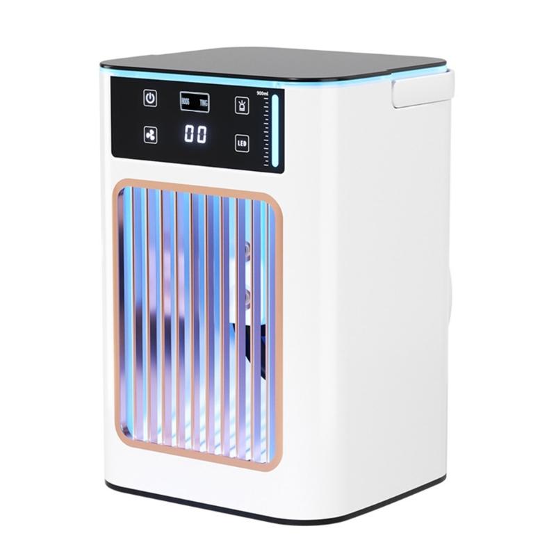 

Small Desktop Air Conditioning USB Air Cooling Machine 3 Speeds 7 LED Light for Home Office Dormitory Own Cooling 1
