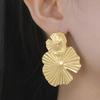 Mes Boucles d'Oreilles Clous Feuille de Lotus en Acier Inoxydable Grandes Boucles d'Oreilles pour Femmes Délicates Tendance Boucles d'Oreilles Clous Exagérées Bijoux Cadeaux