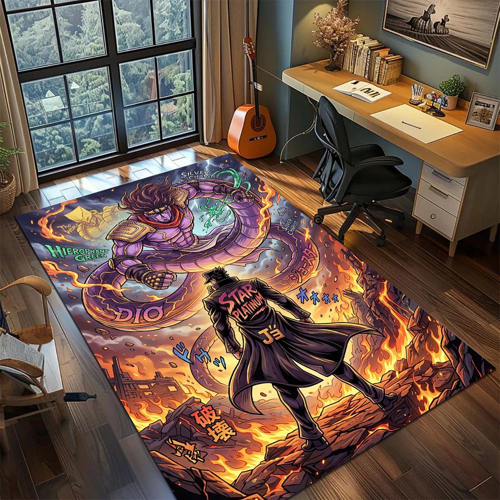JoJo's Bizarre Adventure Teppich Bodenmatte Große Fläche Waschbar Rutschfest Gamer Schlafzimmer Wohnzimmer Dekor YUN6512