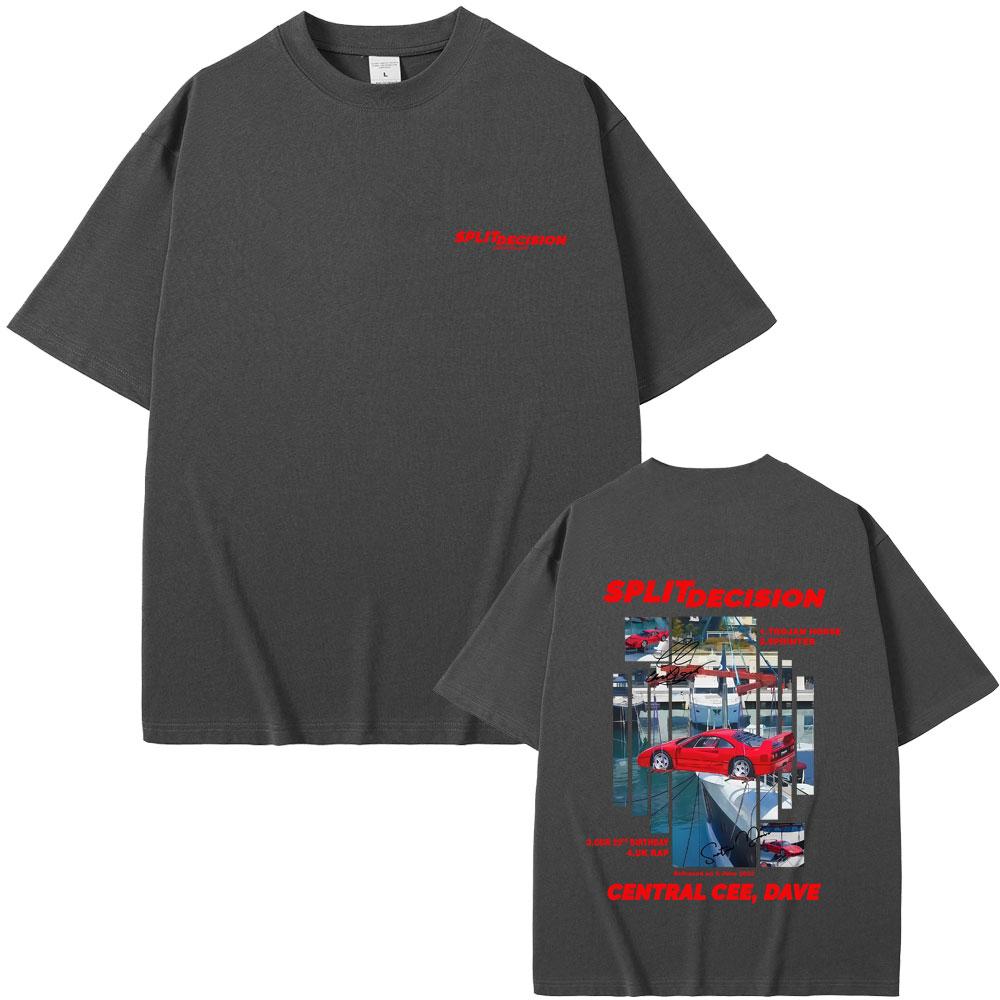 

2026 Rapper Central Cee Dave Split Decided Album Mens Graphic Cotton Tshirt Retro Hiphop Fashion Pop Music Tshirt XL