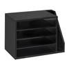 Literature Organizer, 4 Compartments Office Mailbox with Detachable Shelves, Wooden Mailbox Sorter with Side Vertical Storage, Countertop Office Home