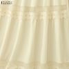 ZANZEA Womens Casual Elastic Waist Loose Elegant Long Skirts