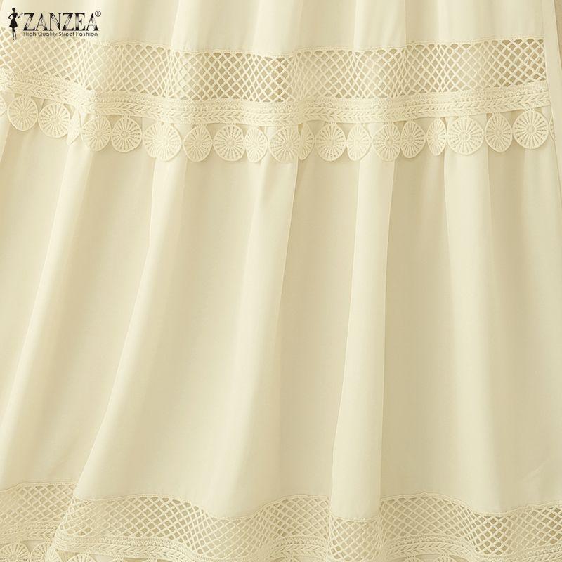 ZANZEA Womens Casual Elastic Waist Loose Elegant Long Skirts