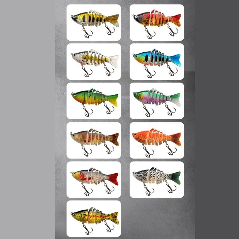 10cm 3D Fishing Lures Swimbait Wobbler Hard Multi-Sections Fishing Lures Saltwater Trolling Lures Fishing Baits Wobbler